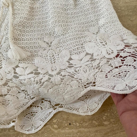 Y2K 90”s Victorian Romantic Abercrombie and Fitch white crochet shorts size S - Picture 10 of 12